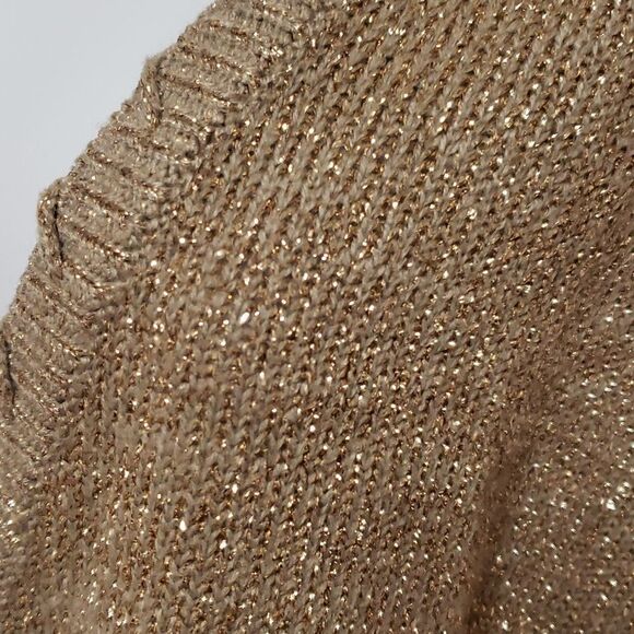 🌹Studio C Gold Shimmer Vintage Cardigan Sweater sz L - Picture 5 of 9